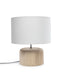 Teak Wood Table Lamp | White