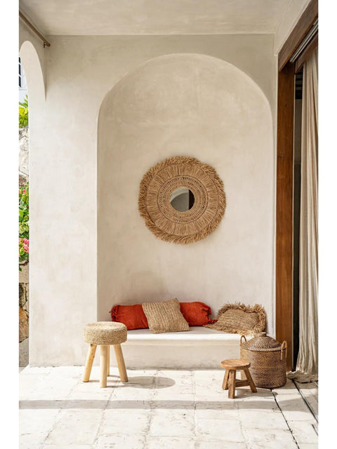 Raffia Stool - Natural