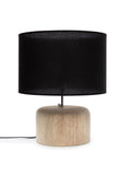 Teak Wood Table Lamp | Natural Black