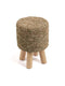 Raffia Tressed Stool - Jungle Green