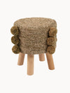 Raffia Pom Pom Stool