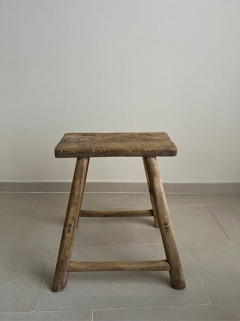 Old Elm Square Stool #33