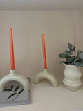 White Clay Candle Holder