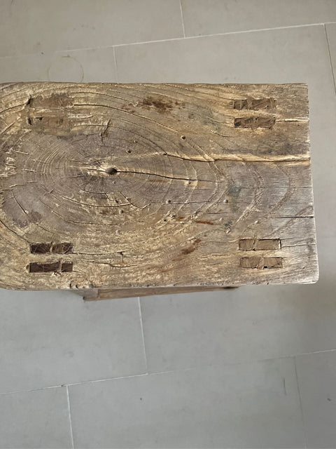 Old Elm Square Stool #32