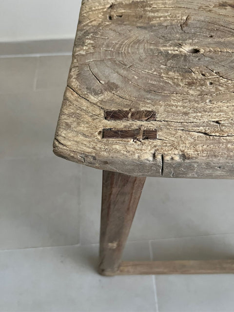 Old Elm Square Stool #32