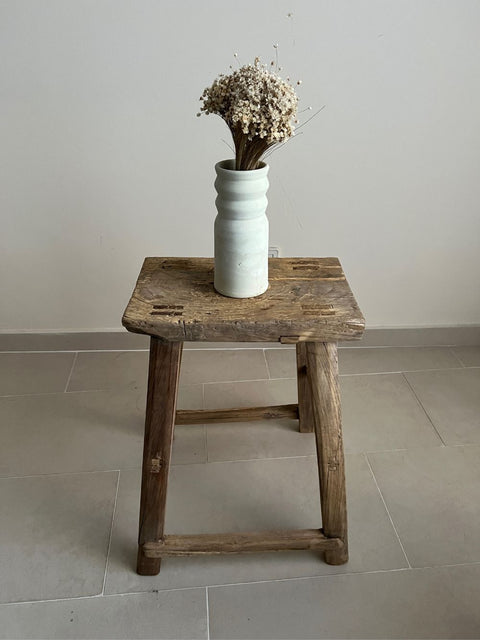 Old Elm Square Stool #32