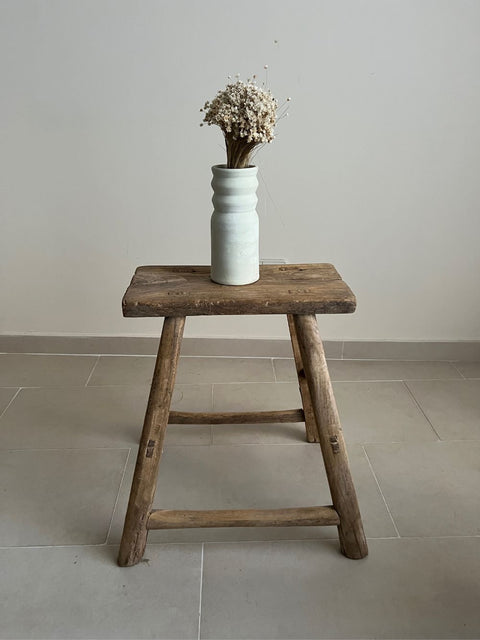 Old Elm Square Stool #33