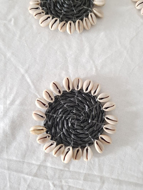 Black Seashell Coasters