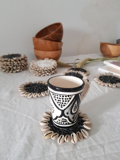 Black Seashell Coasters