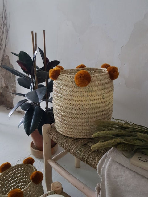 PomPom Basket 35cm Rusty