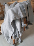 Pom Pom Blanket Grey 300x200 cm